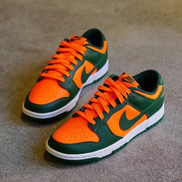 Nike Dunk Low Retro Miami Hurricanes Men's Size 8.5 - Picture 7 of 12
